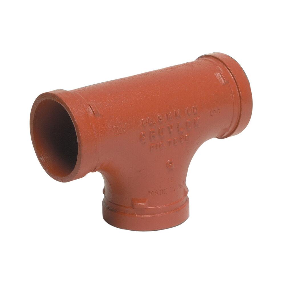 Gruvlok® 0390016848 FIG 7060 Standard Pipe Tee, 3", Grooved, Ductile Iron, Rust Inhibiting Paint