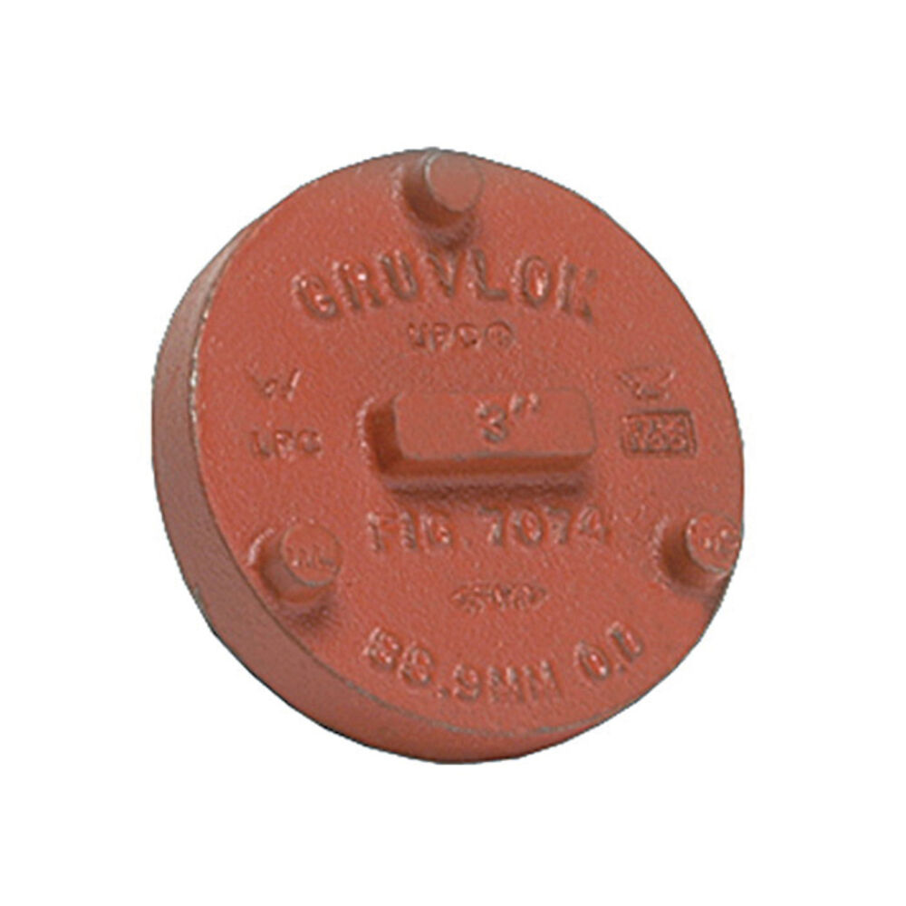 Gruvlok® 0390132041 FIG 7074 End Cap, 4", Grooved, Ductile Iron, Hot Dipped Galvanized