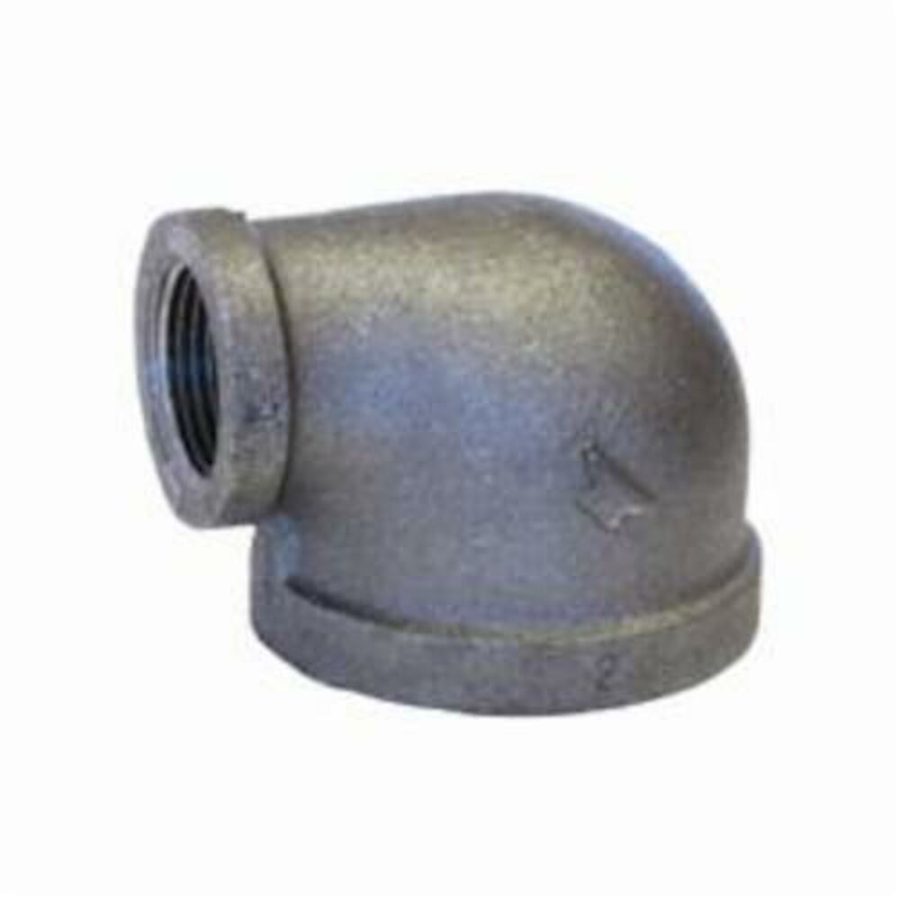 FIG 3101R 90 deg Reducing Pipe Elbow, 1-1/4x3/4 in, FNPT, 150 lb, Malleable Iron, Black, Import