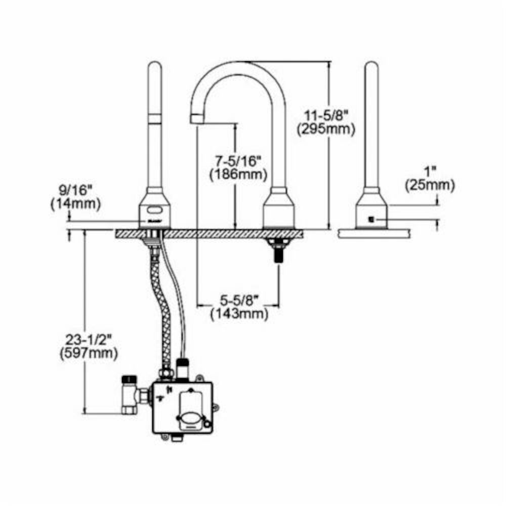 LKB721C Scrub/Handwash Faucet, 2 gpm, 11-5/8 in H Spout, 1 Faucet Holes, Chrome Plated, Function: Touchless