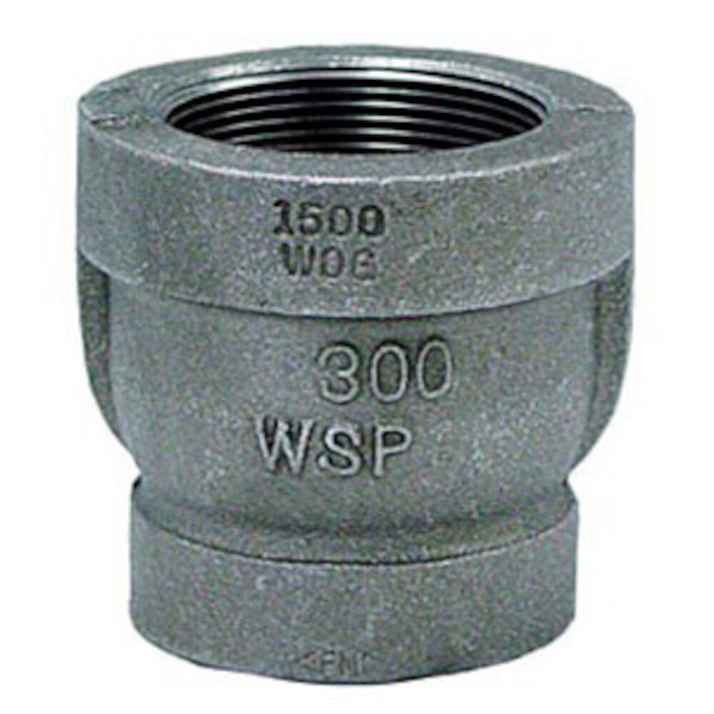 FIG 3167 Pipe Reducing Coupling, 1/2x1/4 in, NPT, 300 lb, Malleable Iron, Black, Import