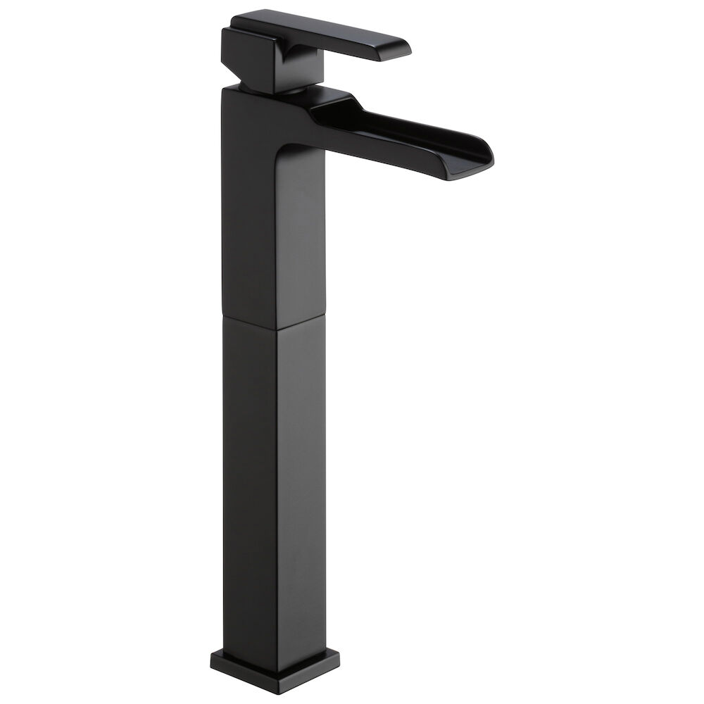 Delta Ara® Single Handle Vessel Channel Bathroom Faucet, Matte Black