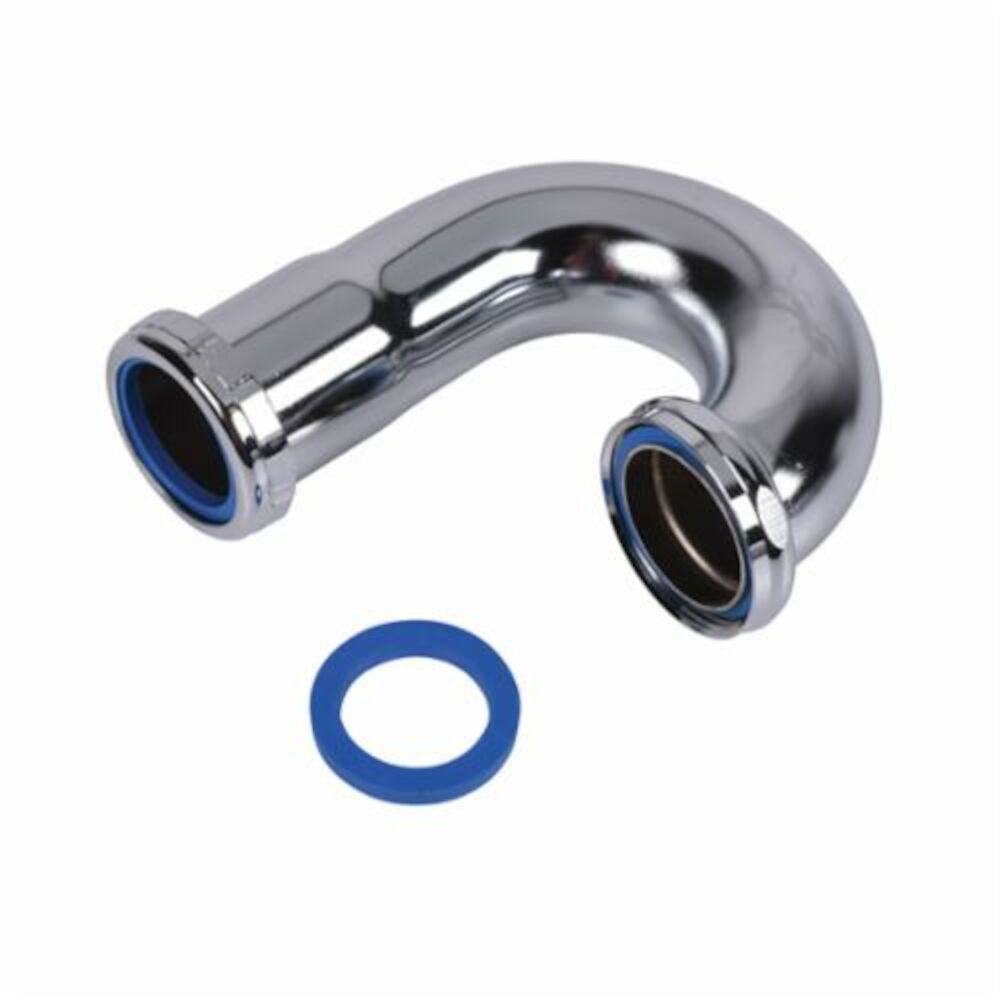 Dearborn® Brass 655W-1 Sink J-Bend w/o Cleanout, 1-1/2" Nominal, 17 ga, Brass, Chrome Plated