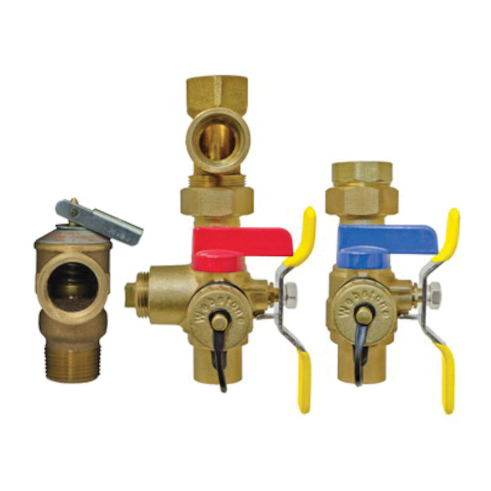Webstone The Isolator® E-X-P™ E3 Clean Brass™ H-55443WPR 5544 Tankless Water Heater Service Valve Kit, 3/4" C, Brass, Import
