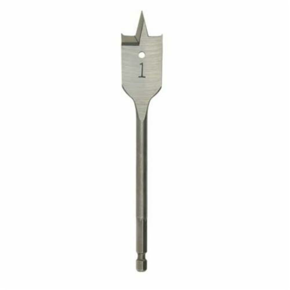 Milwaukee® Tool 48-27-1251 Heavy Duty Stubby Flat Boring Bit, 1-1/4" Dia, 6-3/8" OAL, Flat Flute, 1/4" Shank