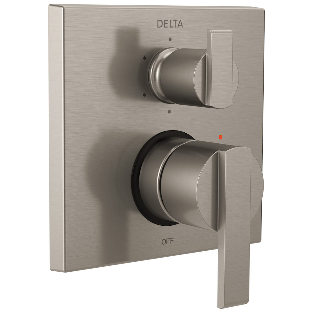 Delta Ara® Angular Modern Monitor® 14 Series Valve Trim with 6-Setting Integrated Diverter, Stainless