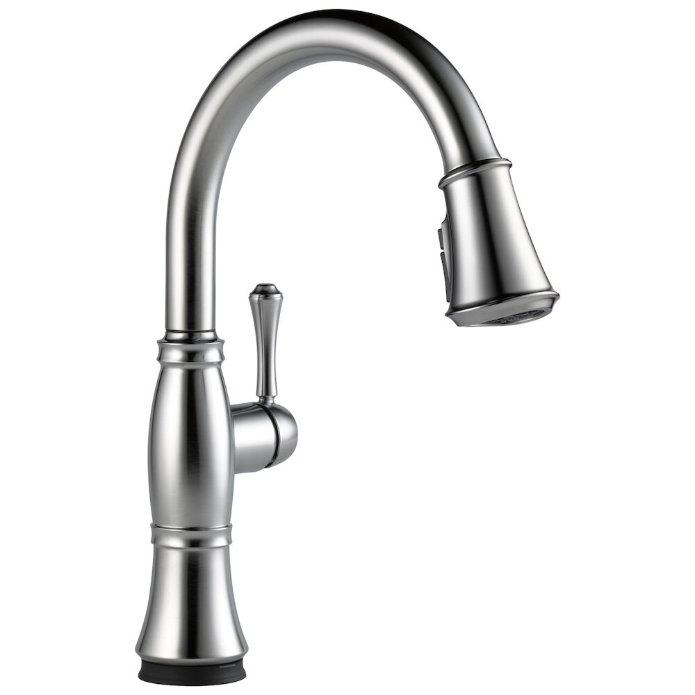 D9197TARPRDST Delta Cassidy™ Single Handle Pull-Down Kitchen Faucet with Touch2O® and ShieldSpray® Technologies, Lumicoat® Arctic Stainless