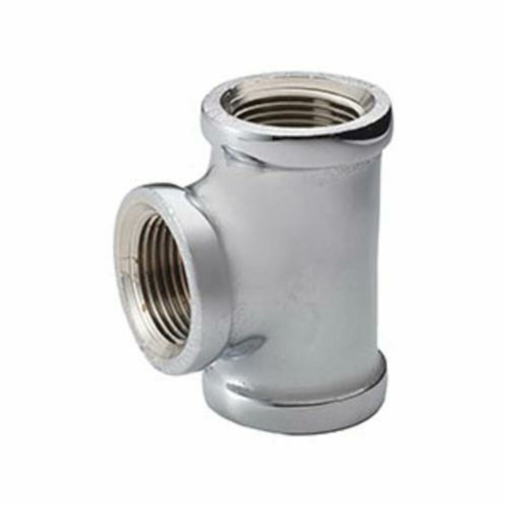 Merit Brass C106-04 Pipe Tee, 1/4", Brass, Chrome Plated, Import
