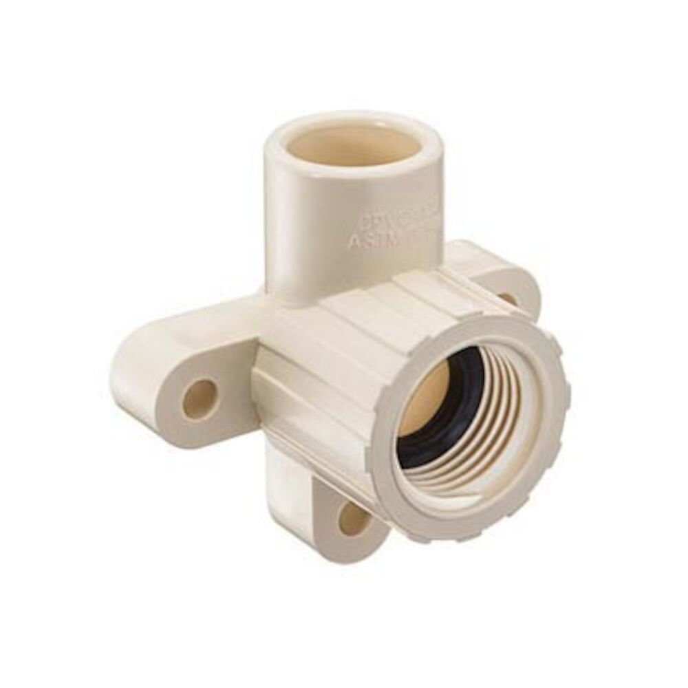 Spears® EverTUFF® DE4107-005CG 1-Piece Drop-Ear Elbow With Gasket, 1/2", CTS SocketxFNPT, CPVC, Domestic
