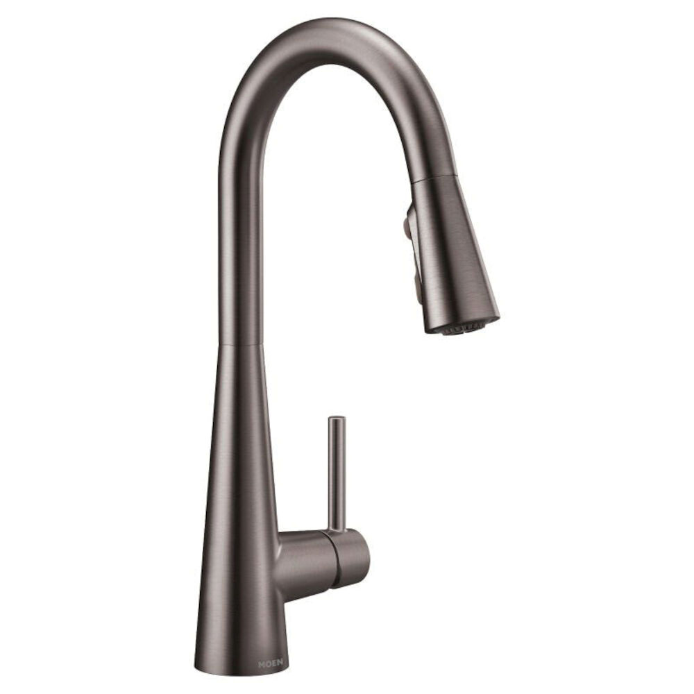Moen® 7864BLS Pulldown Kitchen Faucet, Sleek™, 1.5 gpm, Black/Stainless Steel, 1 Handle, 1 Faucet Hole, Commercial