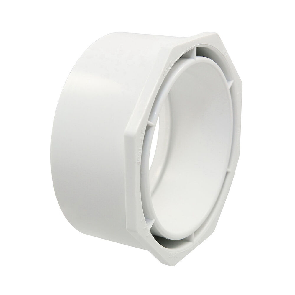 K015550 4801-2-F Flush DWV Bushing, 4x3 in, SpigotxHub, PVC, Domestic
