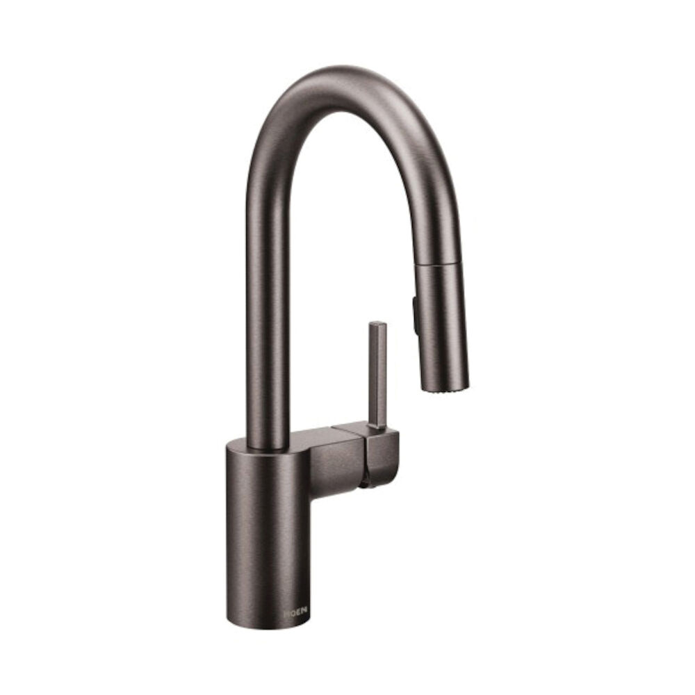 Moen® 5965BLS Pulldown Bar Faucet, Align™, 1.5 gpm, Black/Stainless Steel, 1 Handle, 1 Faucet Hole, Commercial