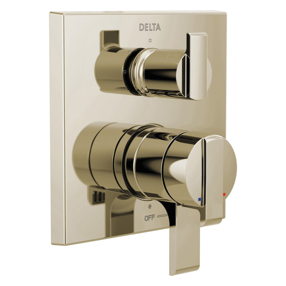 Delta Ara® Angular Modern Monitor® 17 Series Valve Trim with 3-Setting Integrated Diverter, Polished Nickel