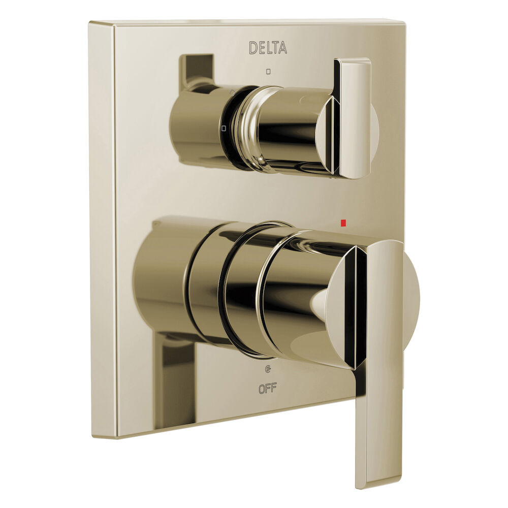 Delta Ara® Angular Modern Monitor® 14 Series Valve Trim with 3-Setting Integrated Diverter, Polished Nickel