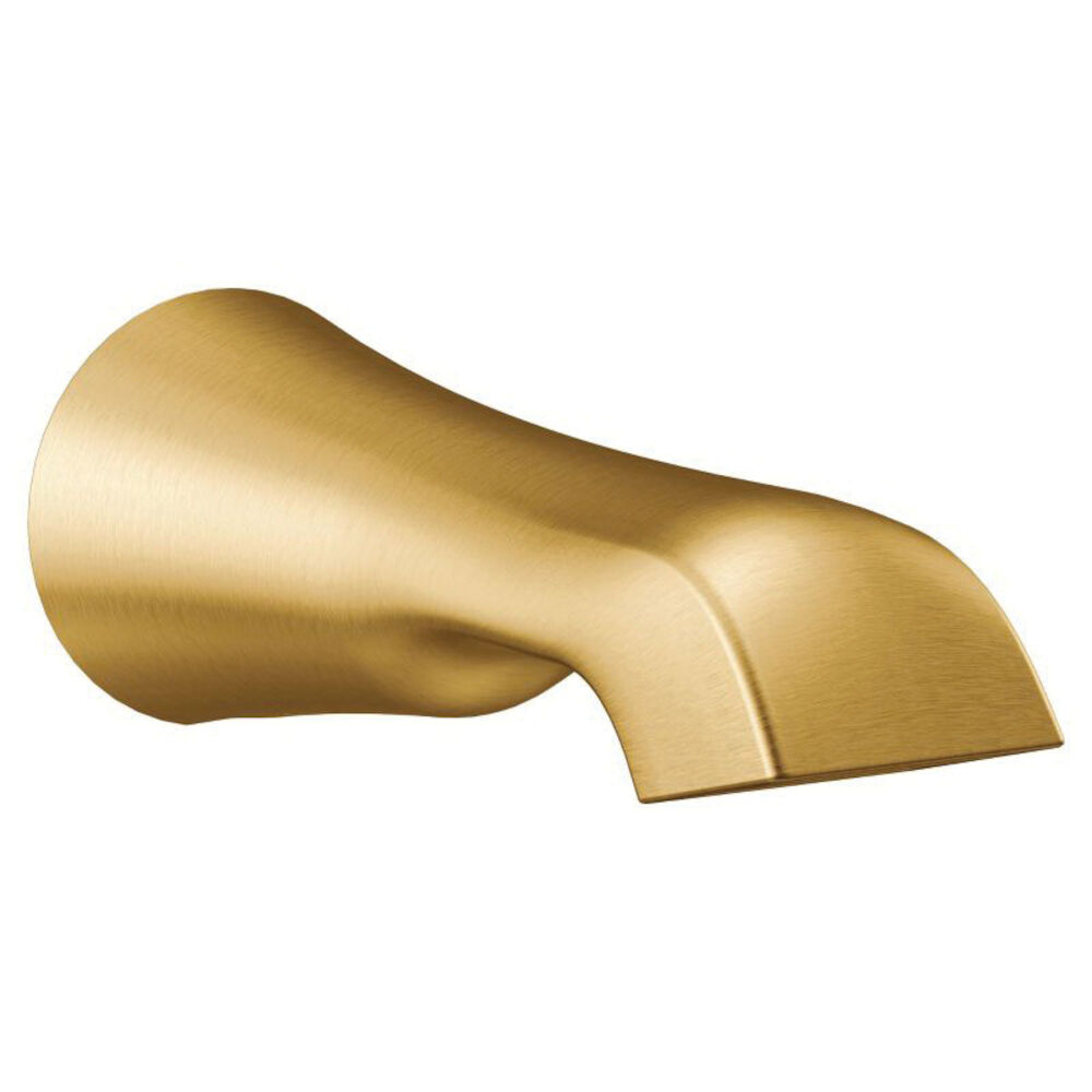 Moen® S990BG Flara™ Non-Diverter Tub Spout, 1/2" Slip Fit/CC, Metal, Brushed Gold, Domestic