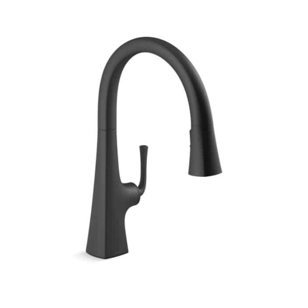 Kohler® 22062-BL Graze™ Pull-Down Kitchen Sink Faucet, 1.5 gpm Flow Rate, Matte Black, 1 Handle, 1 Faucet Hole, Function: Touch Control