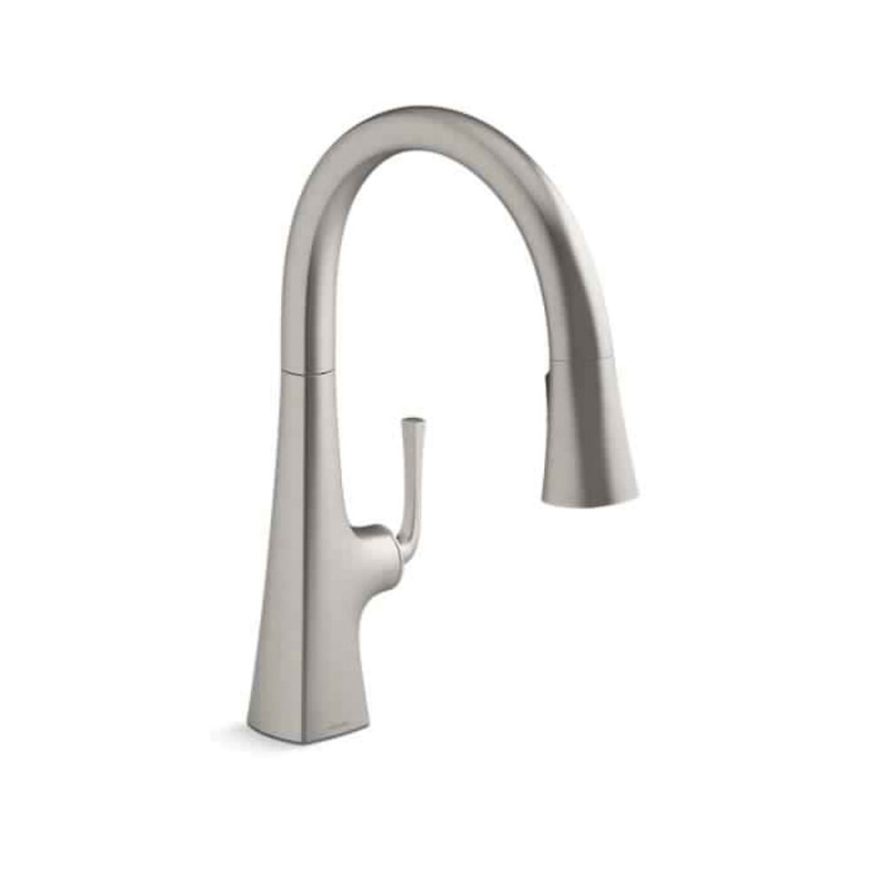 Kohler® 22062-VS Graze™ Pull-Down Kitchen Sink Faucet, Vibrant® Stainless