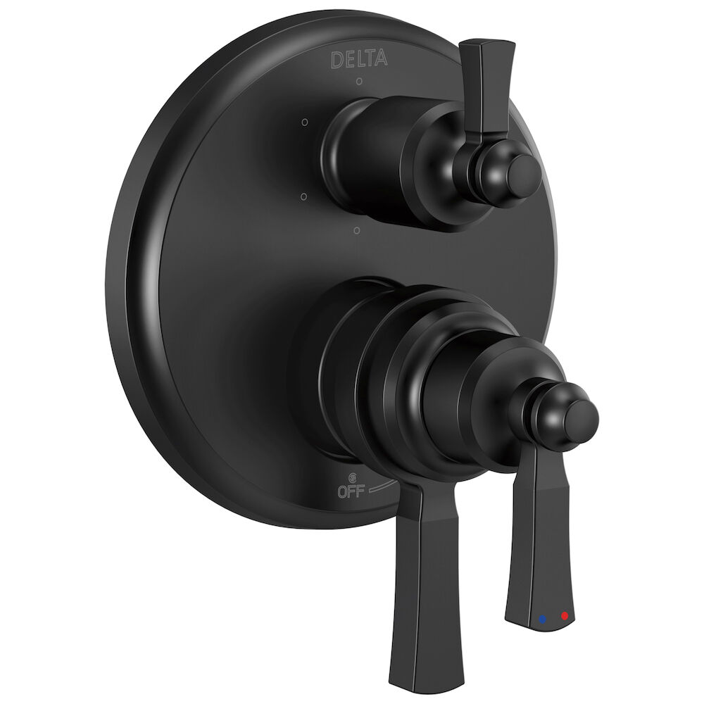 Delta Dorval™ Traditional 2-Handle Monitor 17 Series Valve Trim with 6 Setting Diverter, Matte Black
