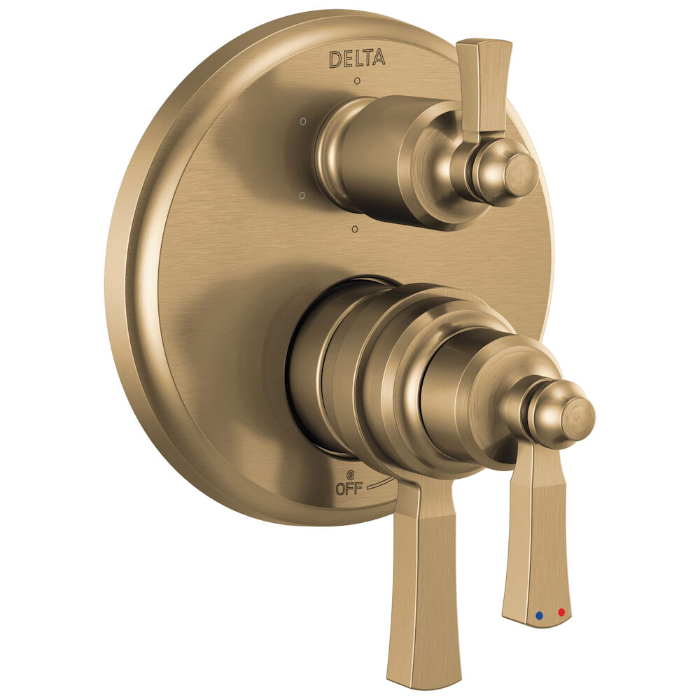 Delta Dorval™ Traditional 2-Handle Monitor 17 Series Valve Trim with 6 Setting Diverter, Champagne Bronze