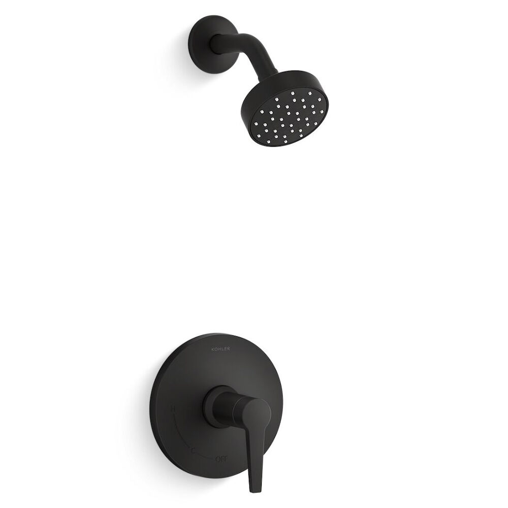 Kohler® KTS97077-4G-BL Pitch® Rite-Temp® Shower Trim with 1.75 gpm Showerhead, Matte Black