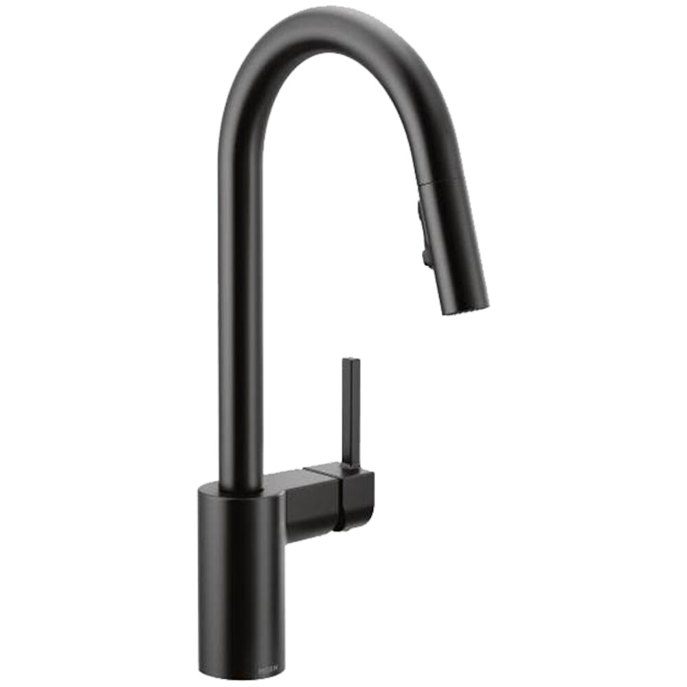Moen® 7565BL Pull-Down Kitchen Faucet, Align™, 1.5 gpm, Matte Black, 1 Handle, 1 Faucet Hole, Domestic