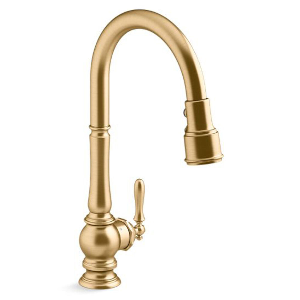 Kohler® 29709-WB-2MB Artifacts® kitchen sink faucet with Konnect™ and voice-activated technology, Brushed Brass