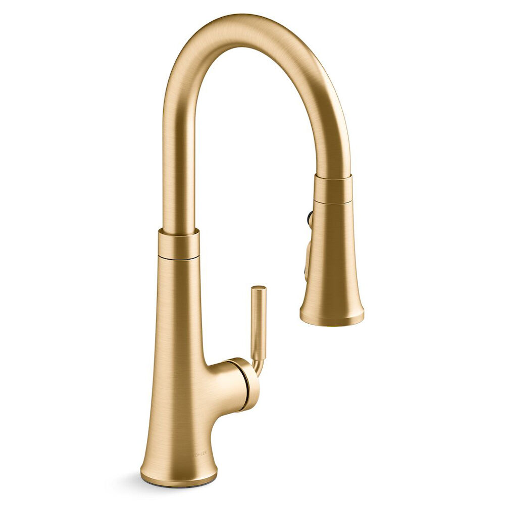 Kohler® 23764-2MB Tone™ Pull-Down Single-Handle Kitchen Faucet, Brushed Brass