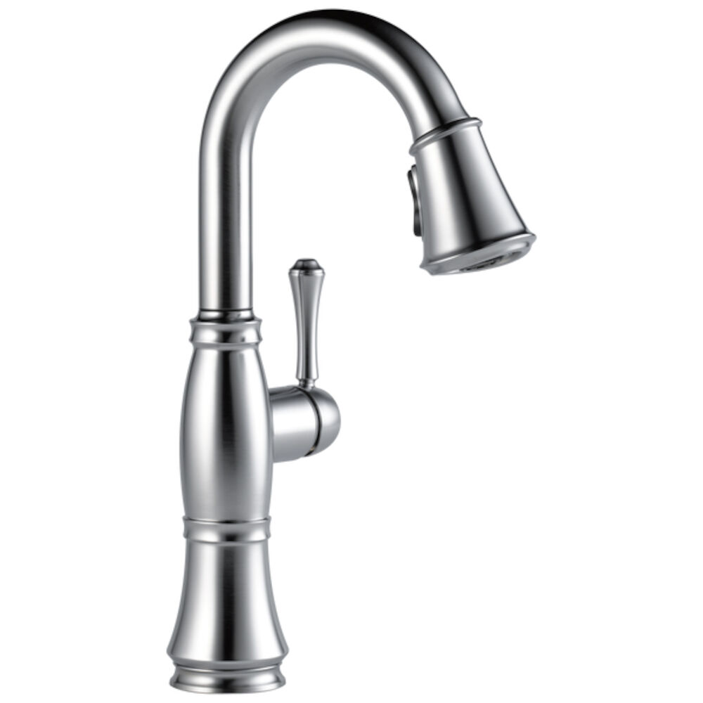 Delta Cassidy™ Single Handle Pulldown Bar/Prep Faucet, Lumicoat® Arctic Stainless