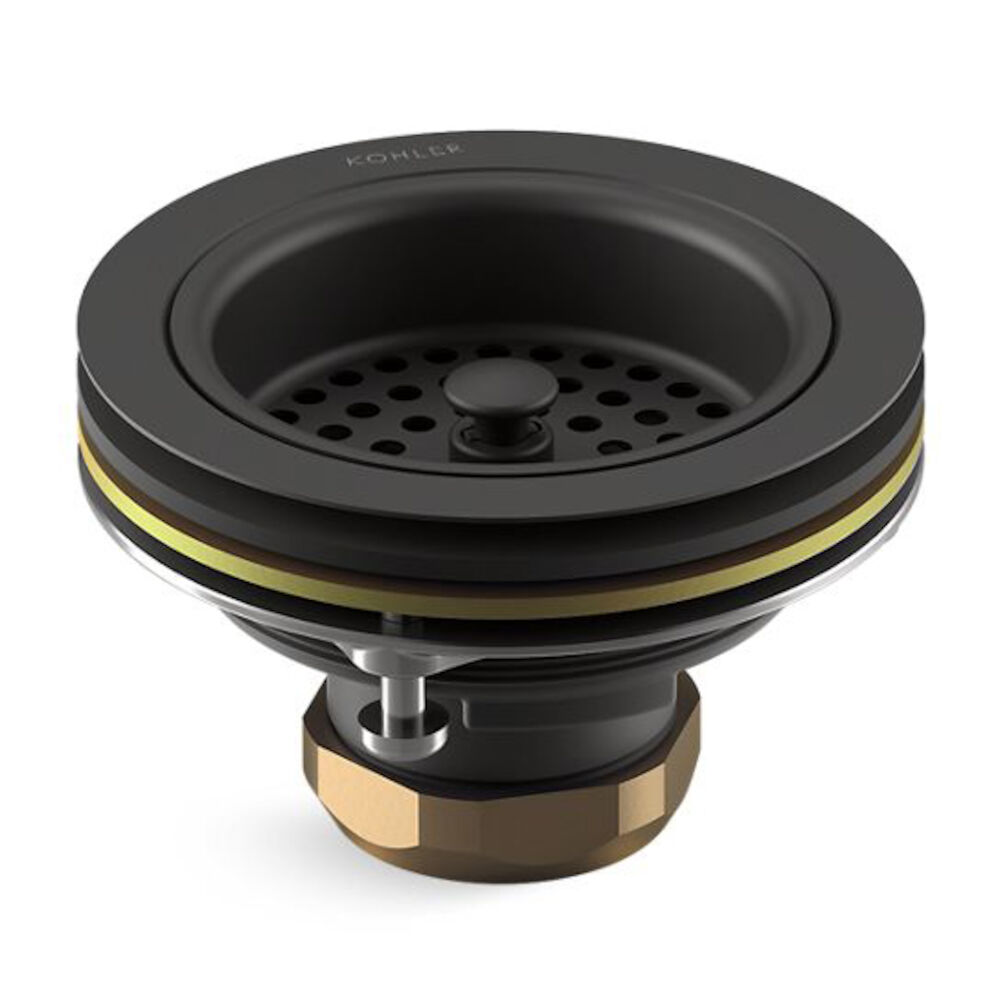 Kohler® 8799-BL Duostrainer® Manual Sink Strainer, Brass, Matte Black