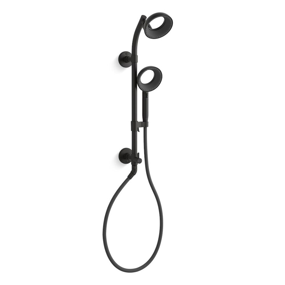 K-21026-BL Statement® Ves Shower Column Kit, 1.5 gpm, Matte Black