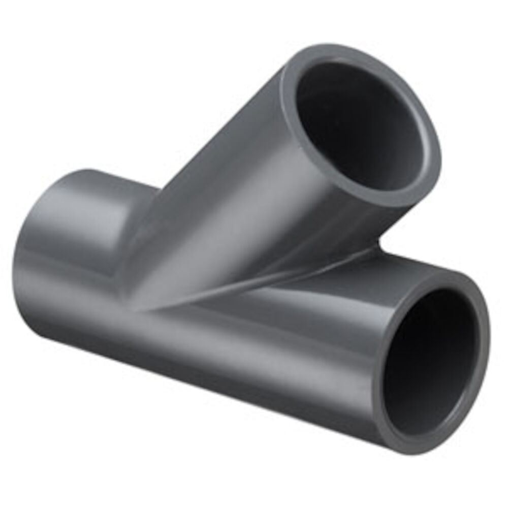 875-120F 12" Standard Wye, Socket, Fiberglass Reinforced, SCH 80, PVC, Fabricated