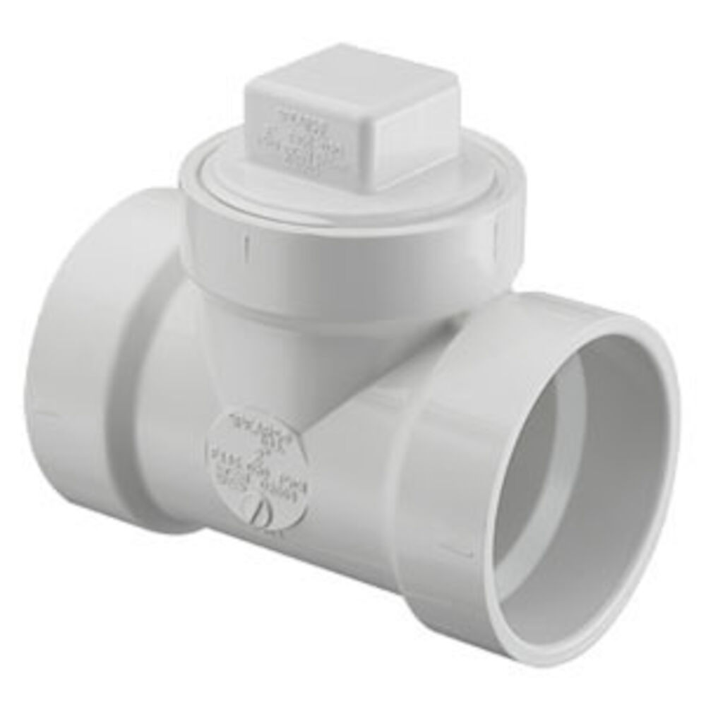 P444X-040 4" Flush Cleanout Tee w/ C.O Plug, HubxHubxFNPT, DWV, PVC, Molded