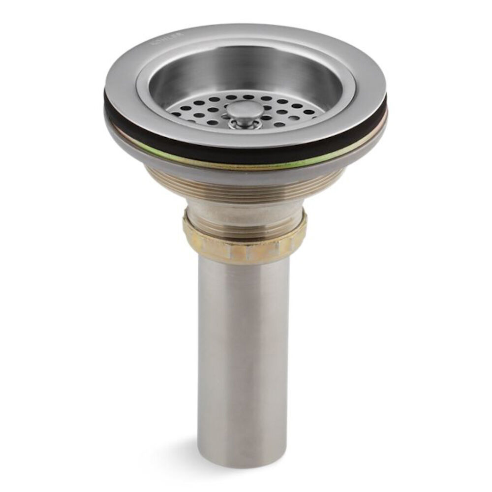 Kohler® 8801-G Duostrainer® Manual Sink Strainer with Tailpiece, Solid Brass, Brushed Chrome