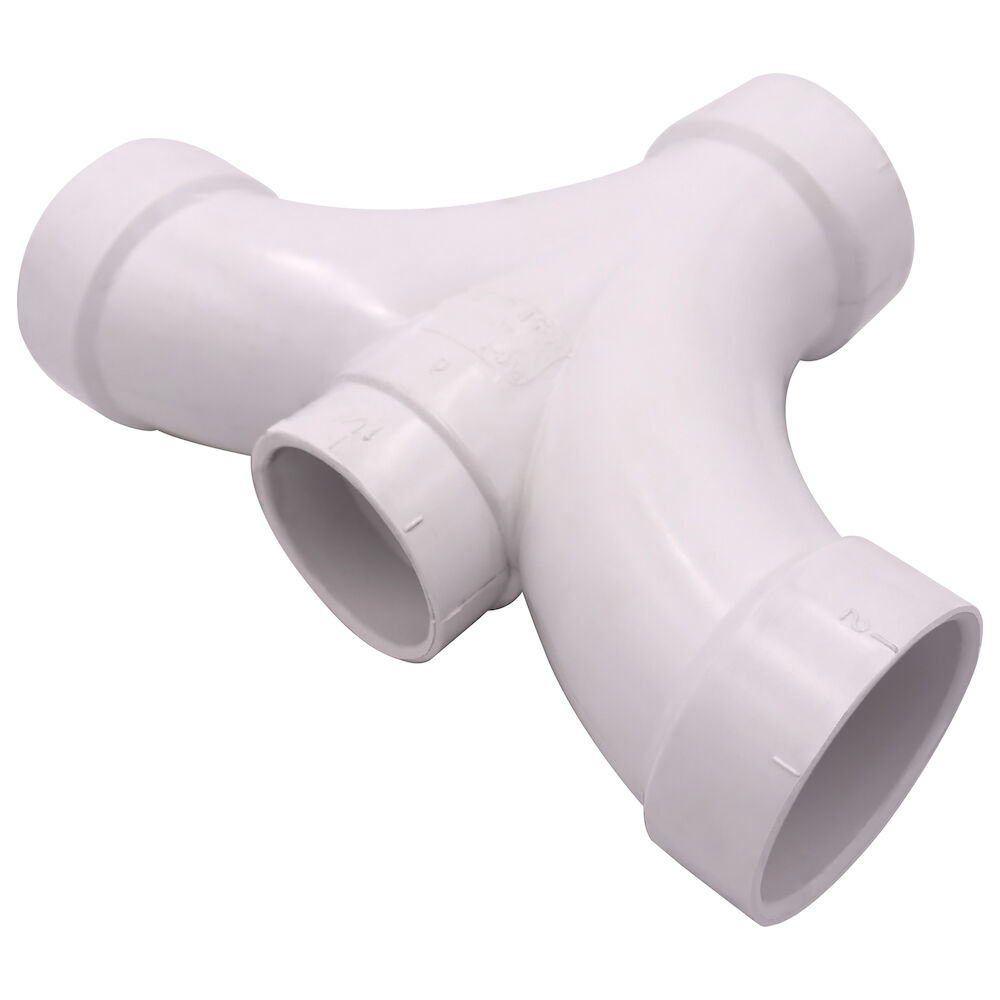 K277500 4835-BR DWV Double Fixture Tee, 2x1-1/2x2x2 in, Hub, PVC, Domestic