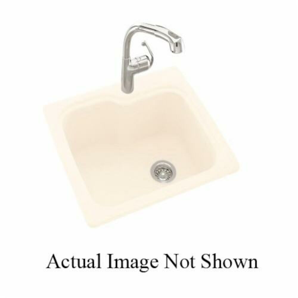 Swan® KS02522SB.010 Kitchen Sink, 21-1/8" Lx17-5/8" Wx9" D Bowl, 25" Lx22" Wx9-1/2" H, White