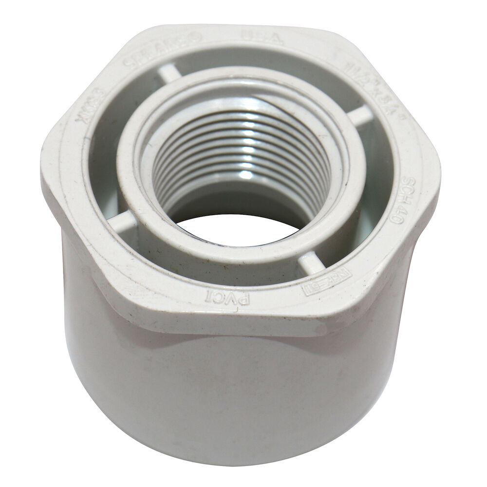 Spears® 438-338 Flush Reducing Bushing, 3x2 in, SpigotxFNPT, SCH 40/STD, PVC, Domestic
