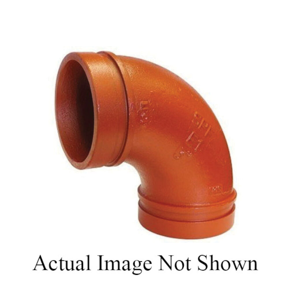 Anvil® 0890031883 FIG E-1 Elbow, 90 deg, 2", Grooved, Ductile Iron, Rust Inhibiting Orange Painted