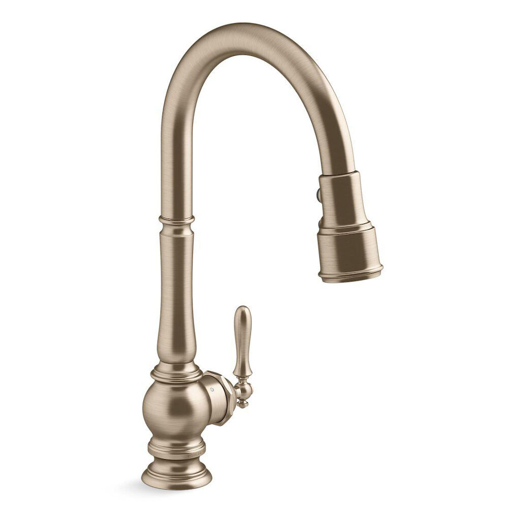 Kohler® 29709-BV 29709 Artifacts Pull Down Kitchen Sink Faucet, 1.5 gpm Flow Rate, Vibrant Brushed Bronze, 1 Handles, 1 Faucet Holes, Touch Control Function