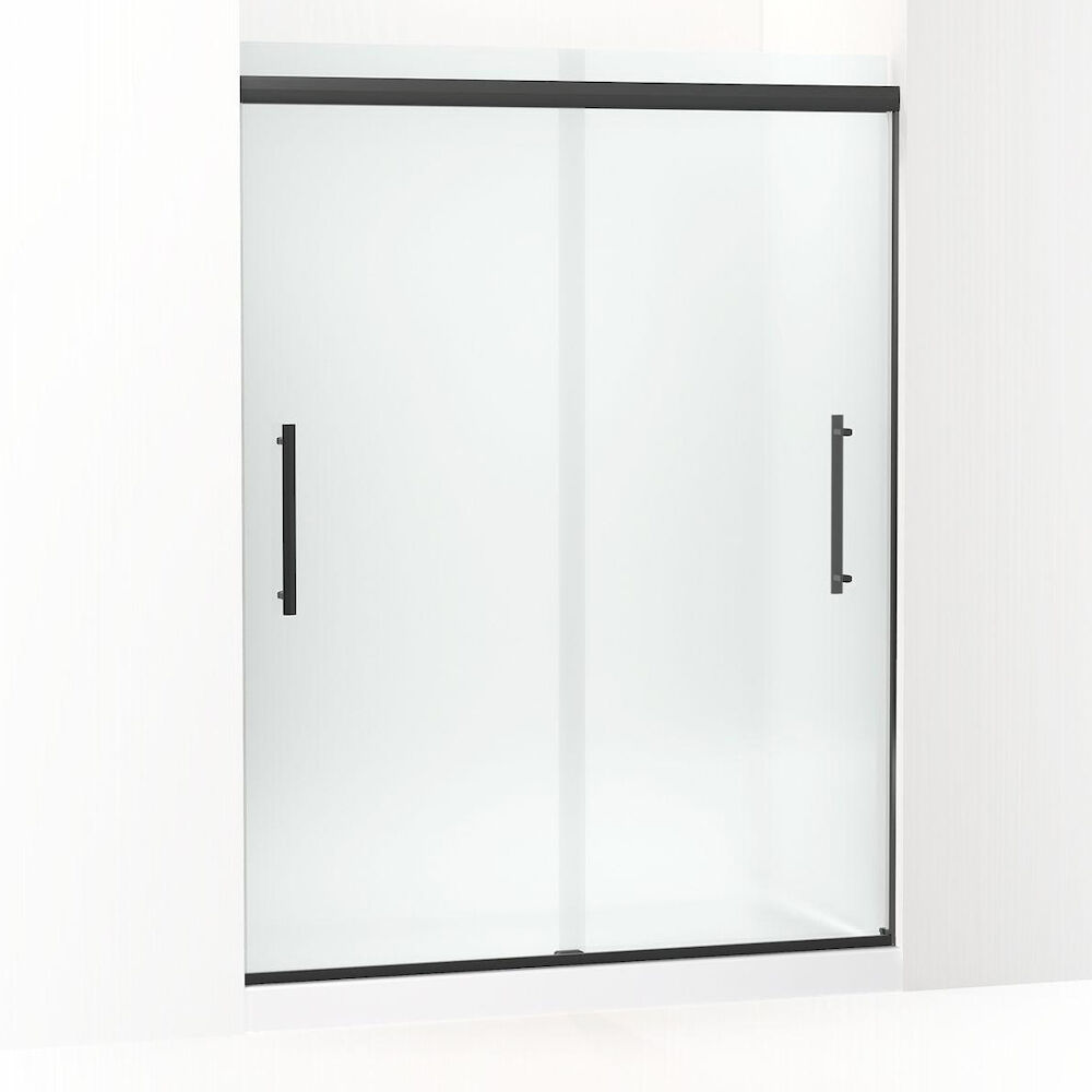 Kohler® 707600-8D3-BL 707600-8D3 Pleat Frameless Sliding Door, Frosted Tempered Glass, Matte Black, 5/16" THK Glass, 73" H x 54-5/8 to 59-5/8 " W Opening