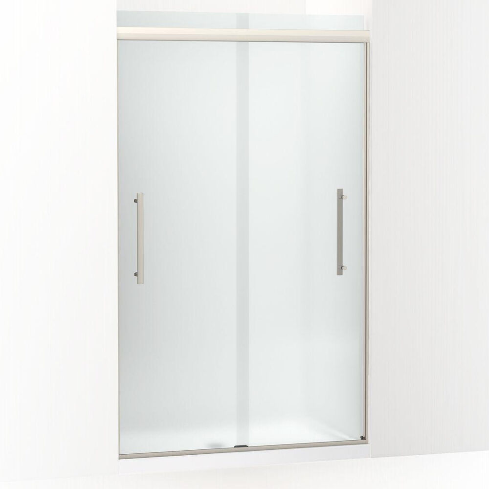 Kohler® 707601-8D3-BNK Pleat Frameless Sliding Door, Frosted Tempered Glass, Bright Polished Silver, 5/16" THK Glass, 73" H x 44-5/8 to 47-5/8 " W Opening