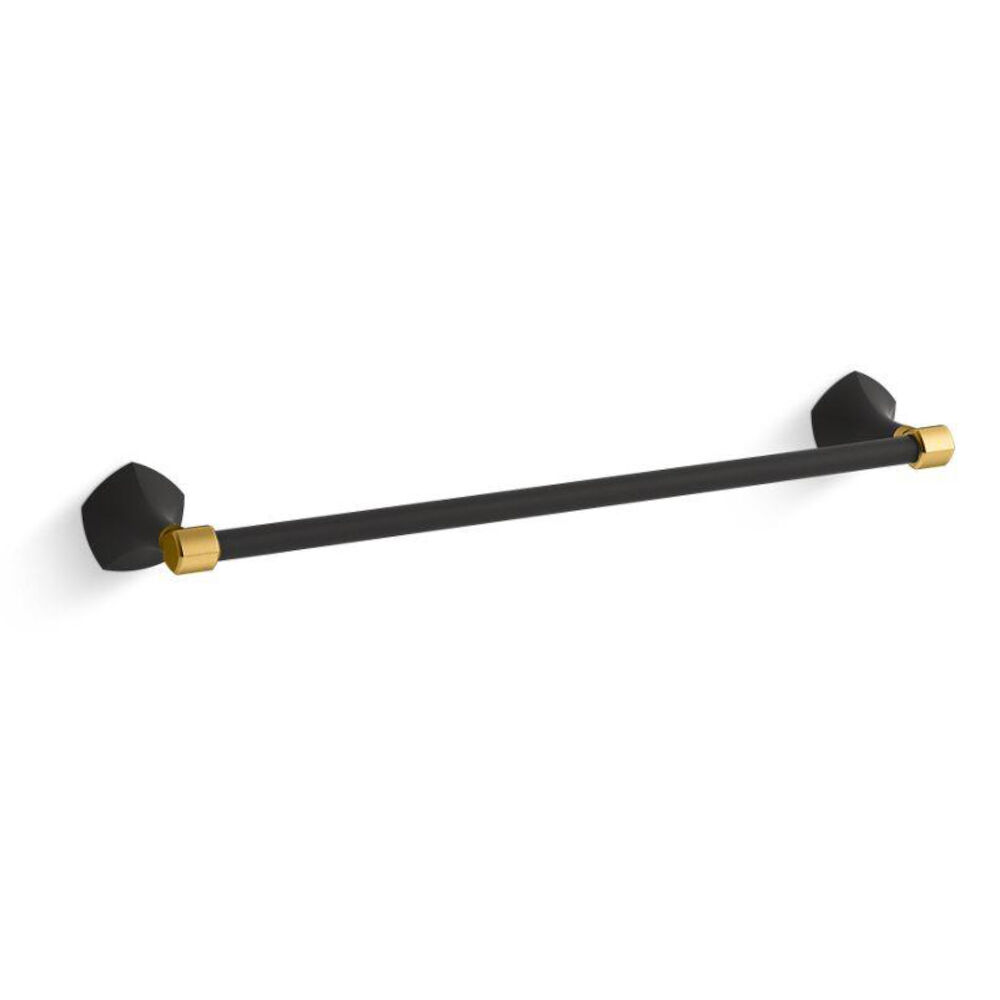 Kohler® 27060-BMB Occasion® 18" Towel Bar, Matte Black w/ Moderne Brass