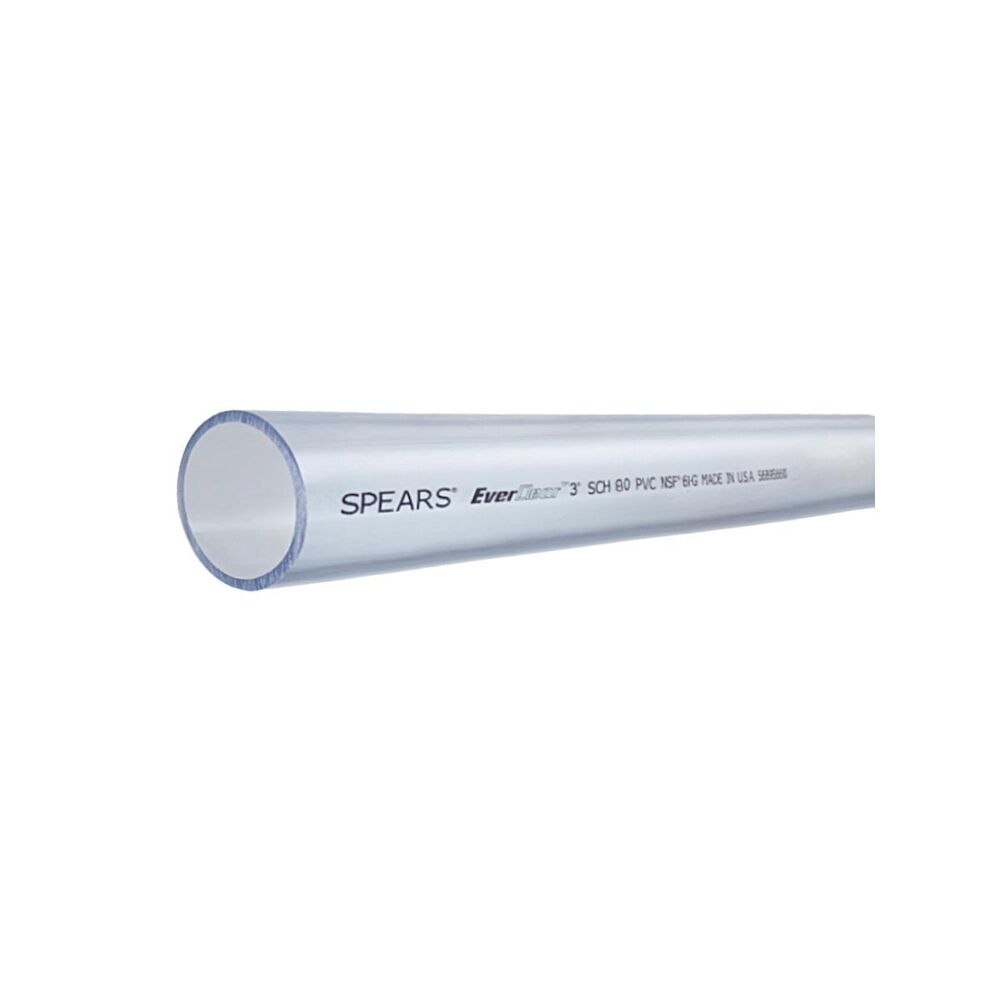 Spears® PD-800-005L-10 Pipe, 1/2", SCH 80/XH, Plain, PVC, 10' L