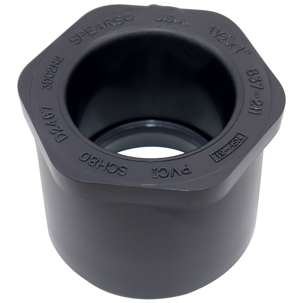 Spears® 837-251 Bushing, 2x1-1/2 in, SpigotxSocket, SCH 80/XH, PVC, Domestic