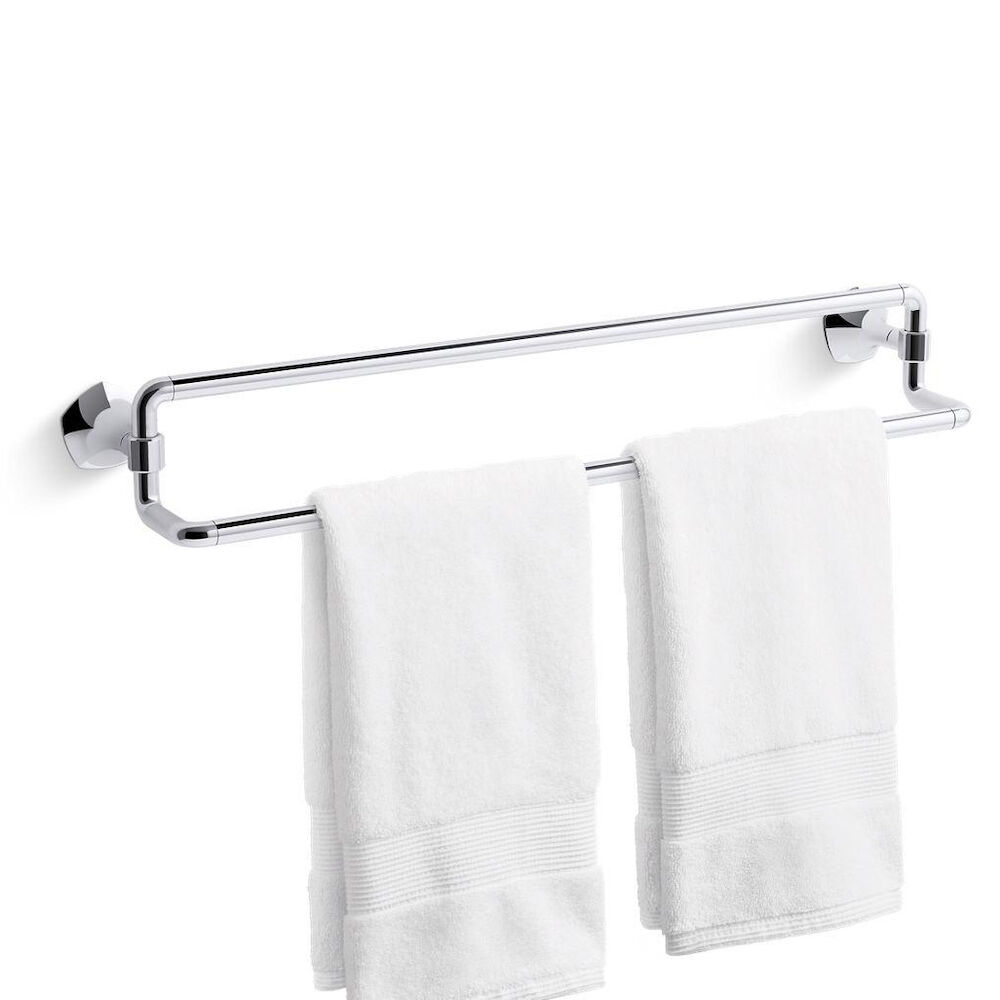 Kohler® 27062-BMB Occasion Double Towel Bar, 24 in L Bar, Matte Black with Moderne Brass