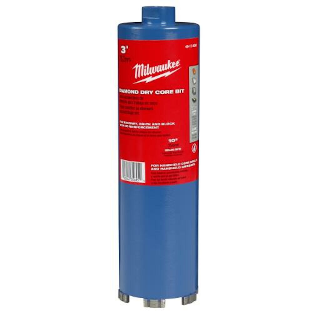 Milwaukee® Tool 48-17-0050 Dry Core Masonry Bit, 5" Drill - Fraction, 0.2055" Drill - Decimal Inch