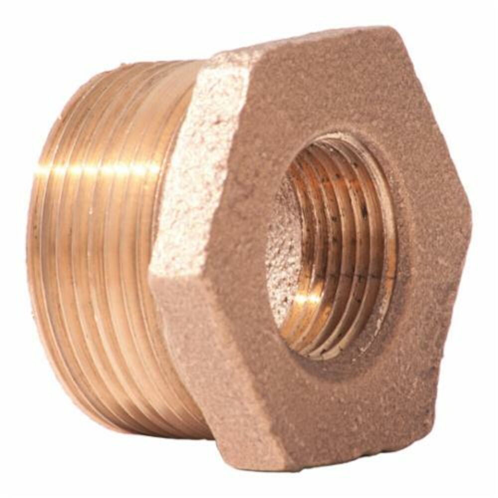 Hex Head Pipe Bushing, 3x1 in, Threaded, 125 lb, Brass, Domestic