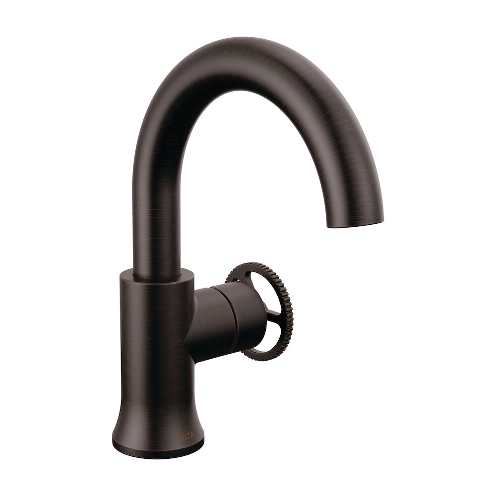 DELTA® 558HAR-RB-DST Trinsic® Single Handle Bathroom Faucet, Commercial/Residential, 1.2 gpm, 5-3/4" H Spout, Metal Push Pop-Up Drain, 1 Faucet Holes, Venetian Bronze