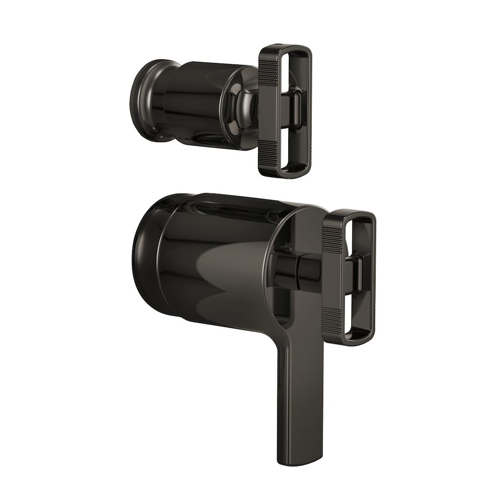 Brizo Kintsu® TempAssure® Thermostatic Valve with Diverter Trim Knob Handle Kit, Brilliance Black Onyx