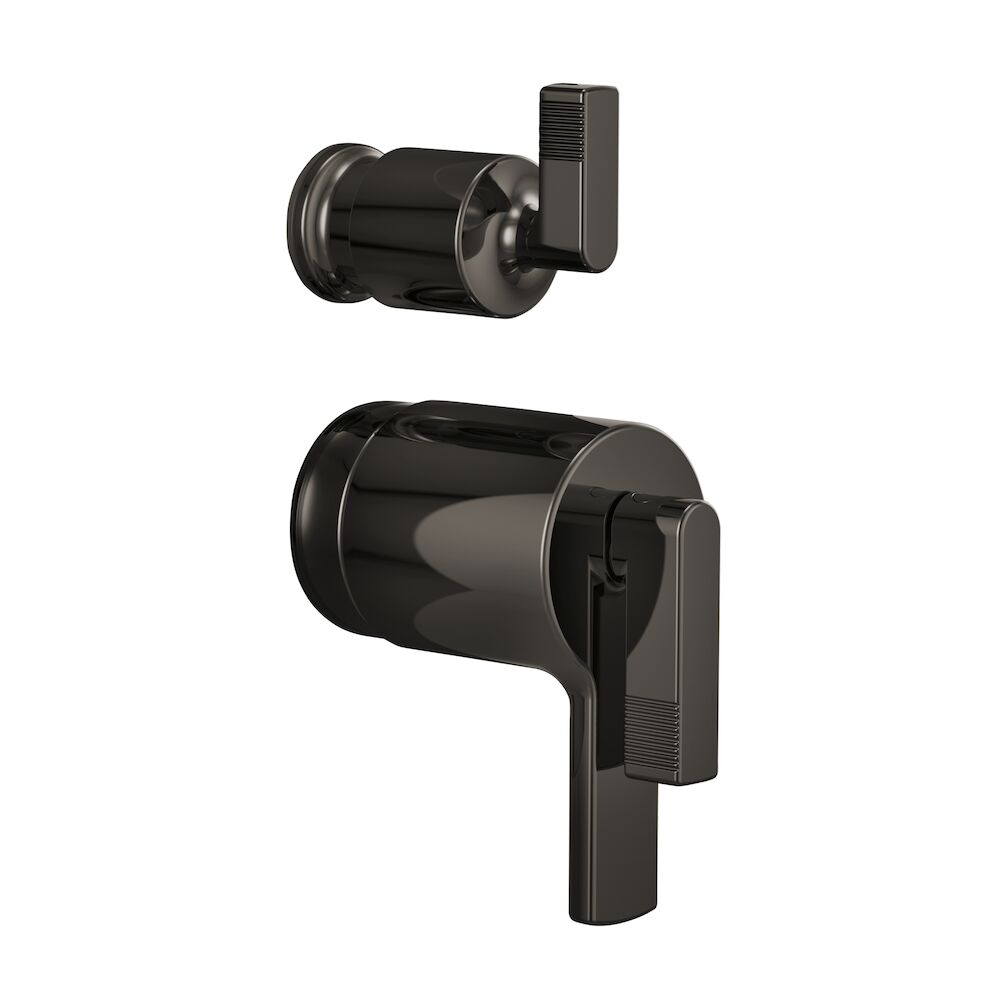 Brizo Kintsu® TempAssure® Thermostatic Valve with Integrated Diverter Trim Lever Handle Kit, Brilliance Black Onyx