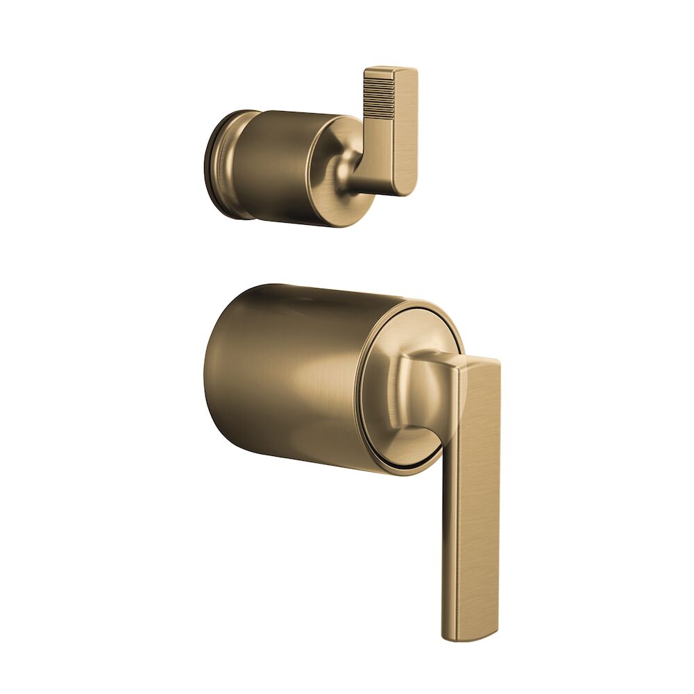 Brizo Kintsu® Pressure Balance Valve with Integrated Diverter Trim Lever Handle Kit, Luxe Gold